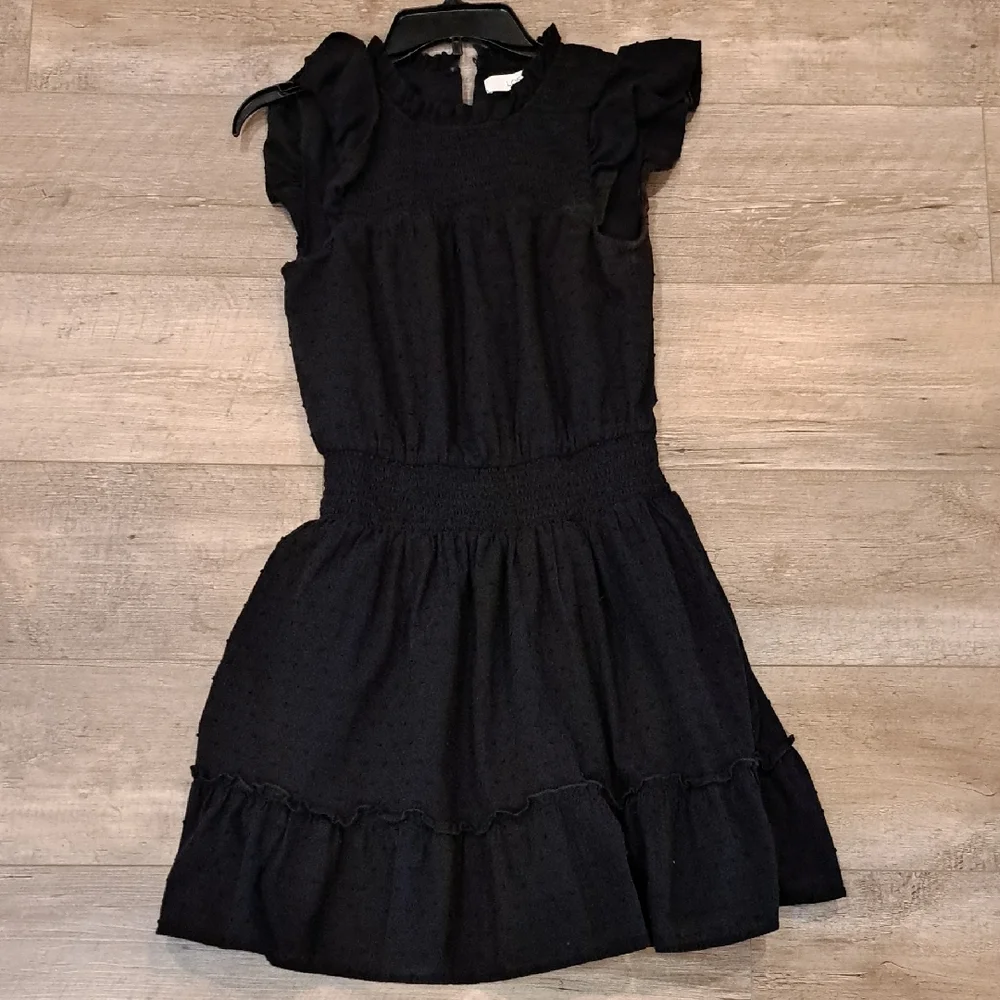 LOFT Black Smocked Tiered Cocktail Dress - Picture 2 of 5